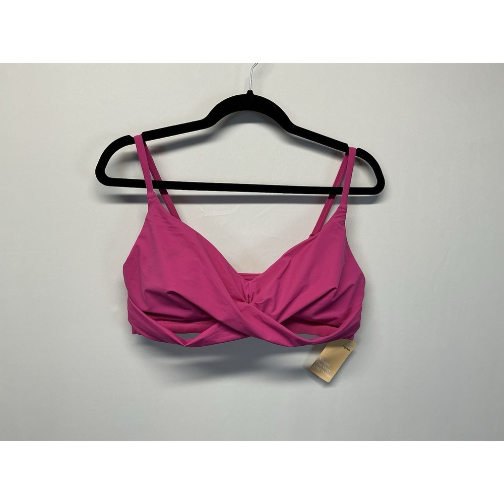 Women's Twist-Front Pink Bikini Top
